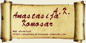 Anastasija Komosar vizit kartica